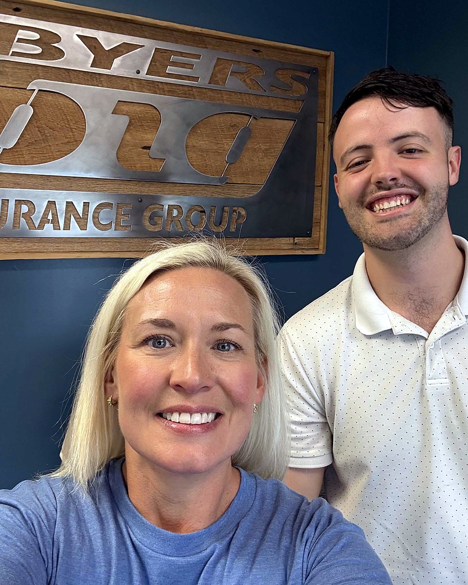 Shana Woodyard with Noah McGhee at Byers Insurance Group